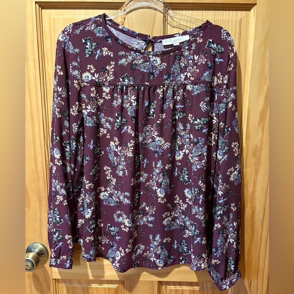 LOFT Floral Blouse, multi color women’s size L